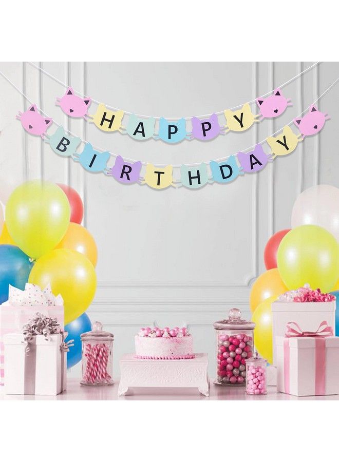 Felix Cat Birthday Banner Cat Banner，Cat 1St Birthday Banner One Birthday For Cat 1St Birthday Kitty Banner Cat Themed Party Colorful Birthday Banner - Image 4
