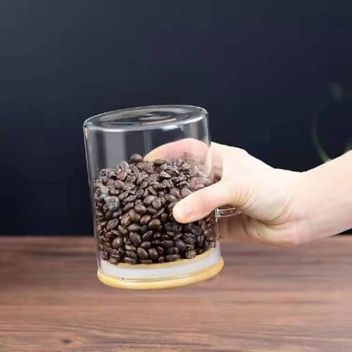 CGHWBEA Airtight Glass Jars With Bamboo Lids And Spoons, 17oz Glass Canisters With Lid For Spice Beans Tea, Sealed Sugar Container, Glass Coffee Containers, Food Jars Canisters, Kitchen Accessories (1pcs) - Image 4
