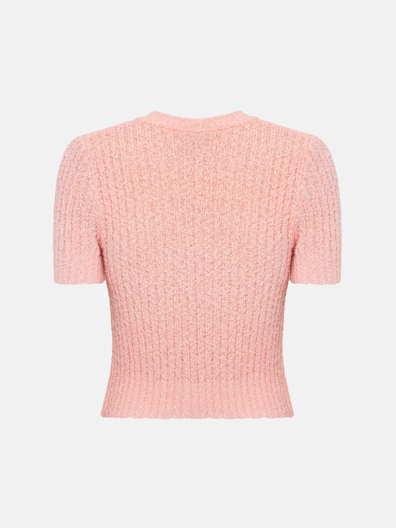 Lichi Jersey cardigan with short sleeves and large buttons