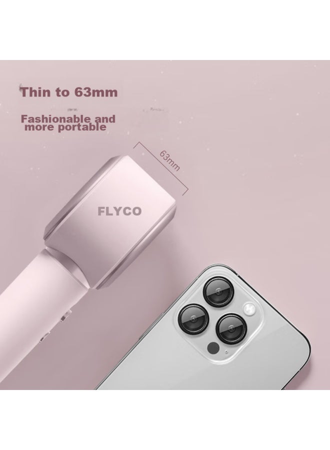 Flyco High-speed Hair Dryer, Gift For Girls' Confession, Essential For Travel, Portable, Quick-drying, Noise-reducing, Negative Ion Hair Protection Blower, Fh6371 Diamond Pink With Hanging Rack - Image 3