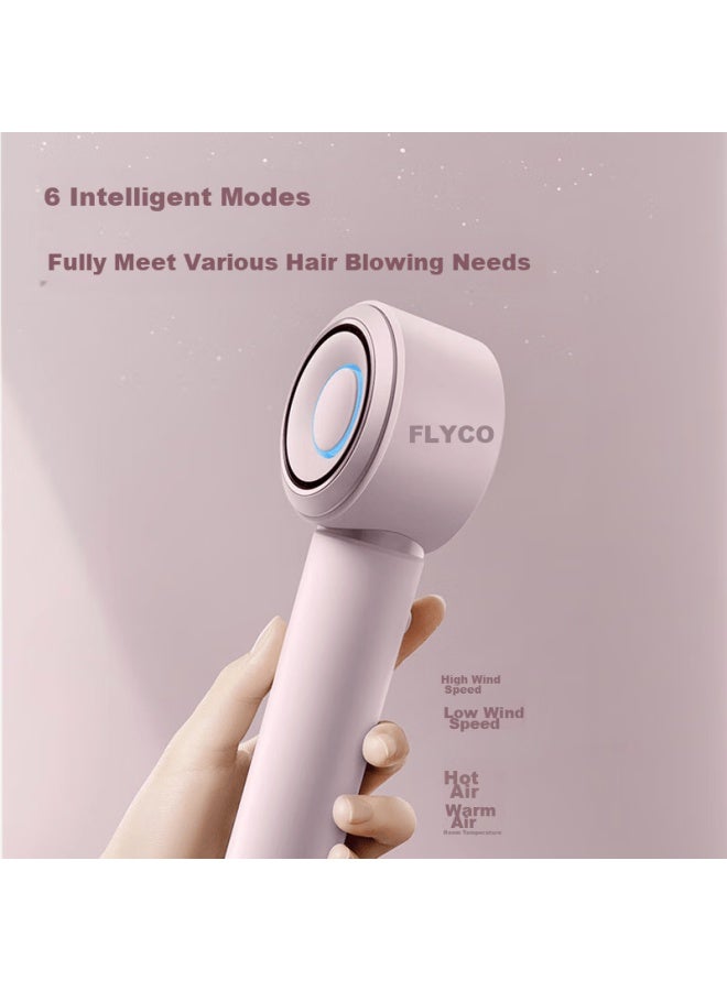 Flyco High-speed Hair Dryer, Gift For Girls' Confession, Essential For Travel, Portable, Quick-drying, Noise-reducing, Negative Ion Hair Protection Blower, Fh6371 Diamond Pink With Hanging Rack - Image 4
