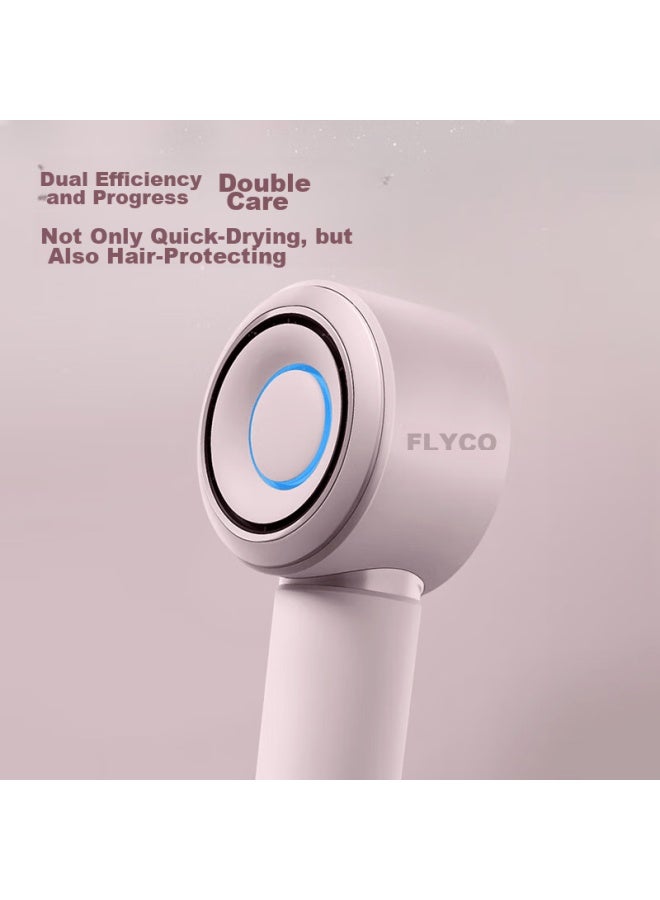 Flyco High-speed Hair Dryer, Gift For Girls' Confession, Essential For Travel, Portable, Quick-drying, Noise-reducing, Negative Ion Hair Protection Blower, Fh6371 Diamond Pink With Hanging Rack - Image 2