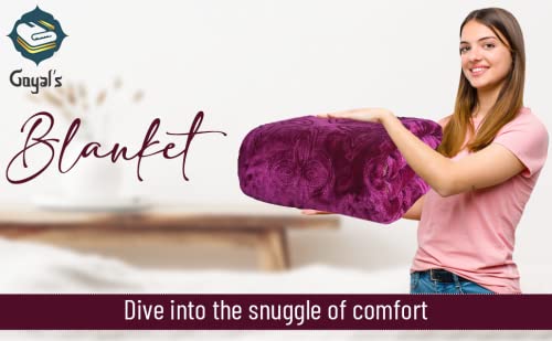 Goyal's Super Soft Mink Single Bed Blanket 500 TC, 63 X 85 Size | Weight 1.4 KG - Wine - Image 3