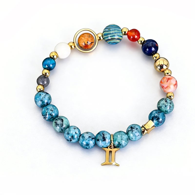 Natural Stone Zodiac Bracelet - 8 Planets 12 Constellations - Image 5
