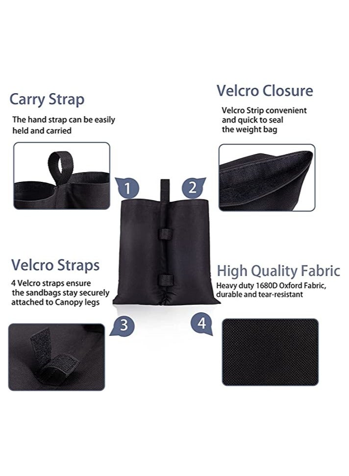 Heavy Duty Canopy Weight Bags - 4 Pack Double-Stitched Sandbags for Tent Legs, Gazebo, Patio Umbrella Base, Outdoor Pop Up Tent, Sun Shelter, Pool Ladder - Image 4