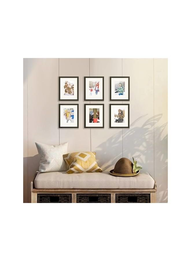 The Bros Picture Frame Set of 5, 8x10 Picture Frames, Display Pictures 6x8 with Mat or 8x10 Without Mat, Multi Photo Frames Collage for Tabletop Display and Wall Mounting (Black,8X10 Inch) - Image 2