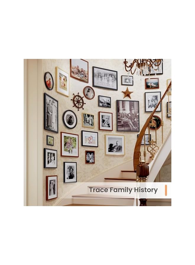 The Bros Picture Frame Set of 5, 8x10 Picture Frames, Display Pictures 6x8 with Mat or 8x10 Without Mat, Multi Photo Frames Collage for Tabletop Display and Wall Mounting (Black,8X10 Inch) - Image 5