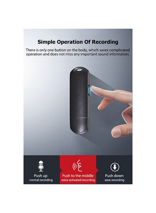 Generic - 8Gb Mini Voice Activated Recorder Usb 2.0 Flash Drive 96 Hours Recording Capacity File Encryption One Touch Voice Recording Stick Sound Recorder For Meeting Work Lecture Interview Class - Image 1