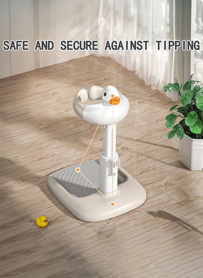 XiuWoo Baby Shower Stand and Baby Bath Stand Adjustable Standing Bath Stand with Non-Slip Base and Anti-Pinch Design for 6-36 Month Olds (Khaki) - Image 5