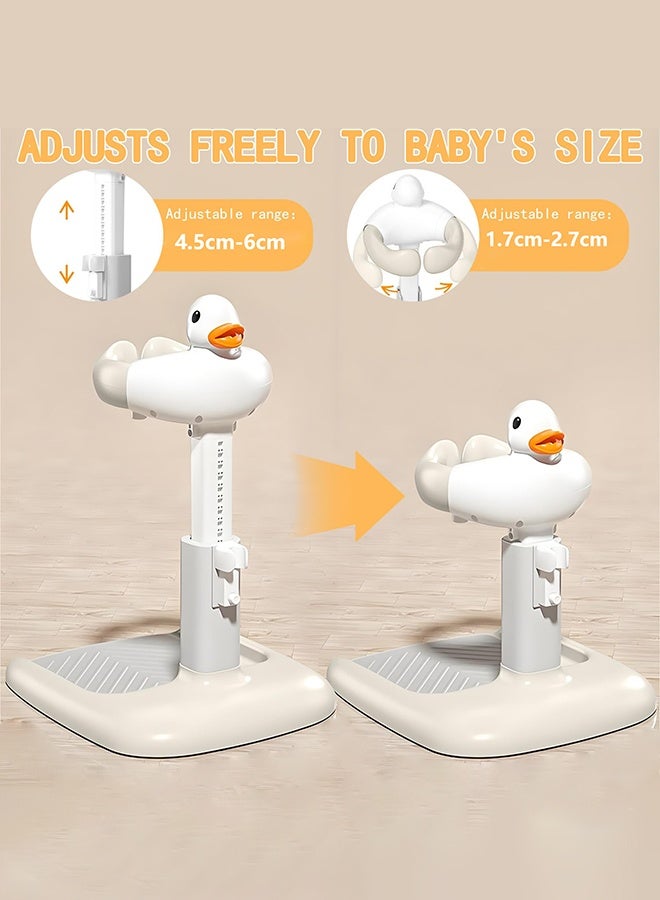 XiuWoo Baby Shower Stand and Baby Bath Stand Adjustable Standing Bath Stand with Non-Slip Base and Anti-Pinch Design for 6-36 Month Olds (Khaki) - Image 3