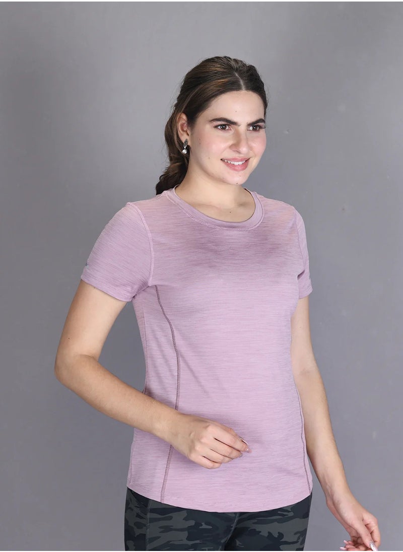 Lyra Purple Gym Wear T-shirt for Women  | Color Shade May Vary  - Image 3