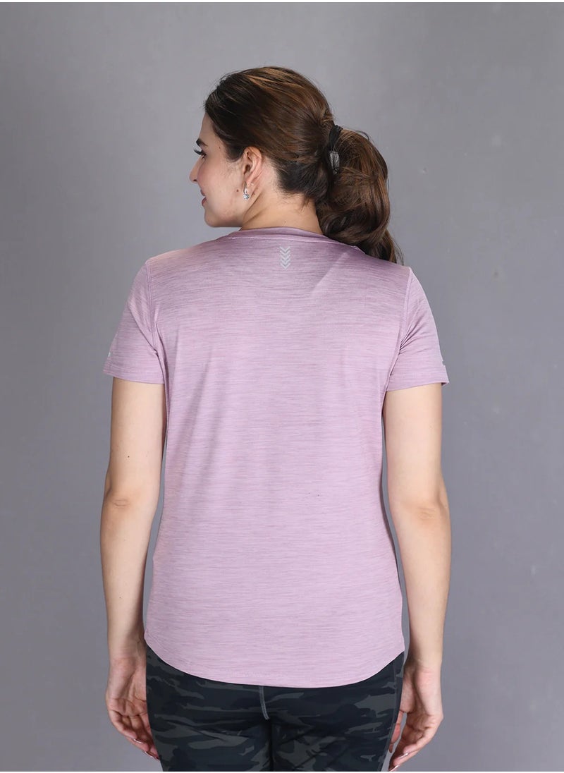 Lyra Purple Gym Wear T-shirt for Women  | Color Shade May Vary  - Image 4