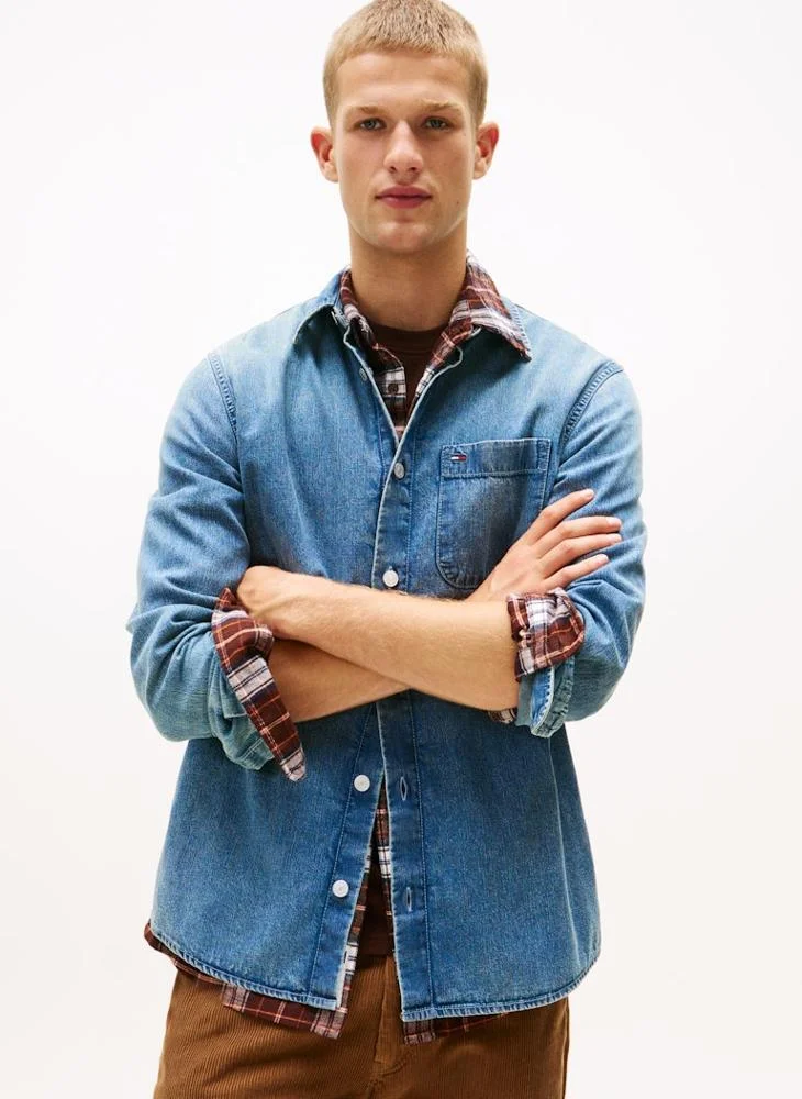 تومي جينز قميص جينز بأكمام طويلة