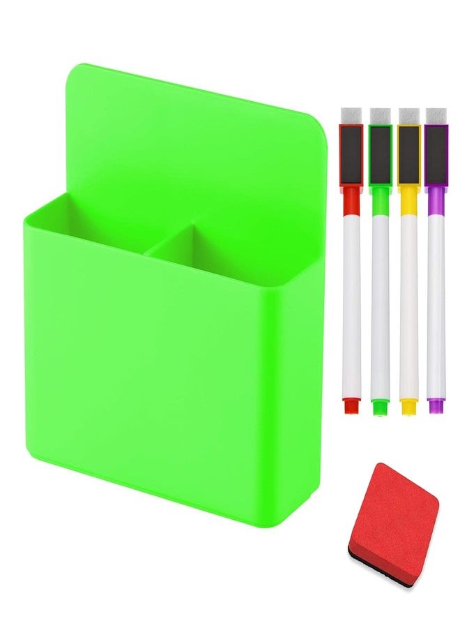 NinthKey Magnetic Pen Holder Pen Pencil Marker Holder Storage Organizer and 4 Dry erase Pens and 1 eraser for Whiteboard, Refrigerator, Locker and Other Metal Surfaces, etc.. (Combo Pack) - Image 1
