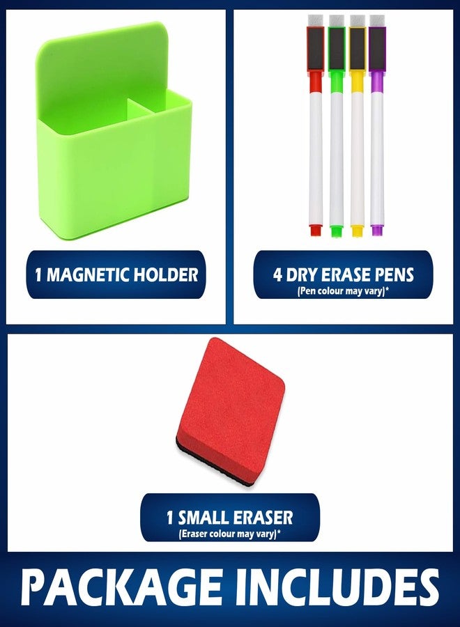 NinthKey Magnetic Pen Holder Pen Pencil Marker Holder Storage Organizer and 4 Dry erase Pens and 1 eraser for Whiteboard, Refrigerator, Locker and Other Metal Surfaces, etc.. (Combo Pack) - Image 2