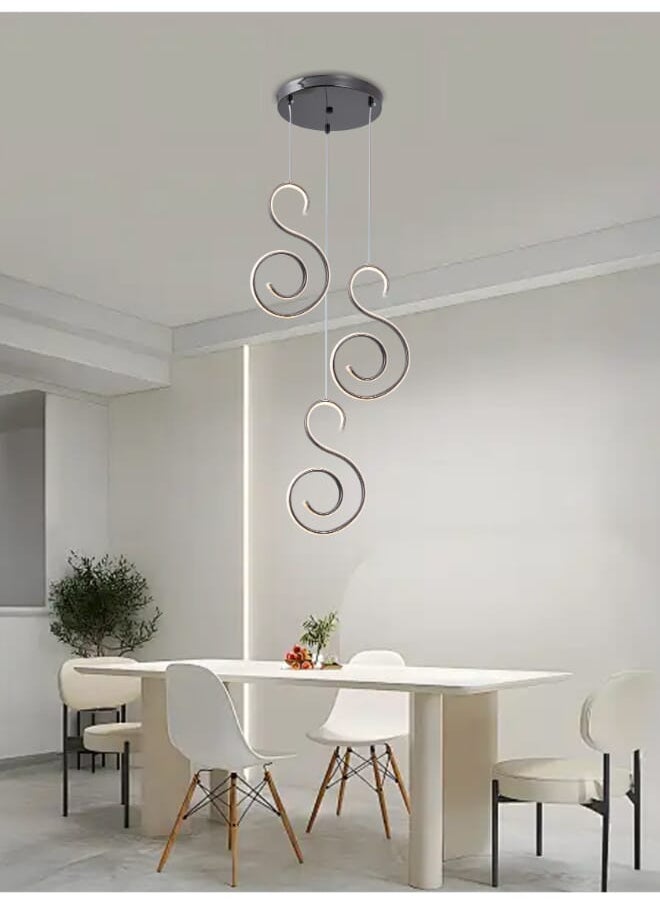 Best Power Modern LED Chandelier 3-Light 7144-3 – 3 Lighting Levels, 60W, 100cm Adjustable Length – Elegant Hanging Pendant Light for Living Room, Dining Room, and Bedroom  - Image 1