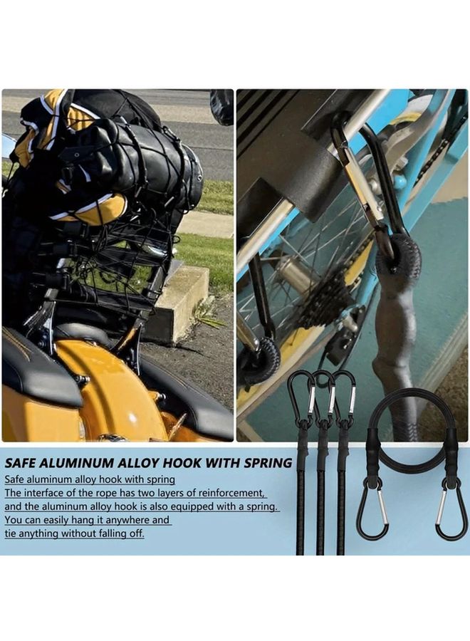 4pcs 47.24 Inch Heavy Duty Elastic Rope Straps With Metal Hooks For Outdoor Camping Luggage - Image 2