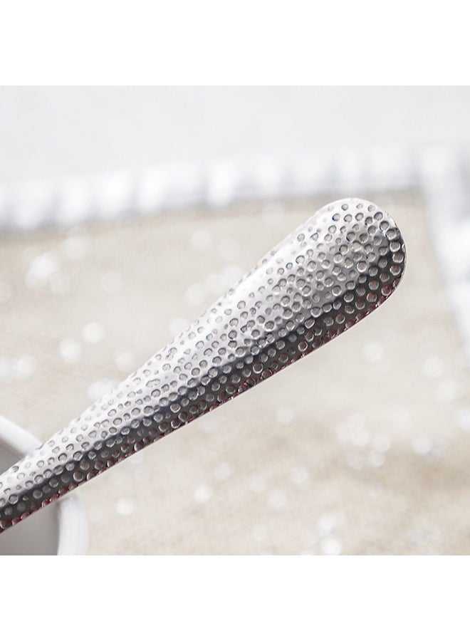 DANUBE HOME Sitello Hammered Skimmer Spoon – Premium Stainless Steel Strainer Ladle with Elegant Hammered Finish, Heat-Resistant Kitchen Tool for Frying, Cooking & Serving 25.5x8.5Cm Silver - Image 2