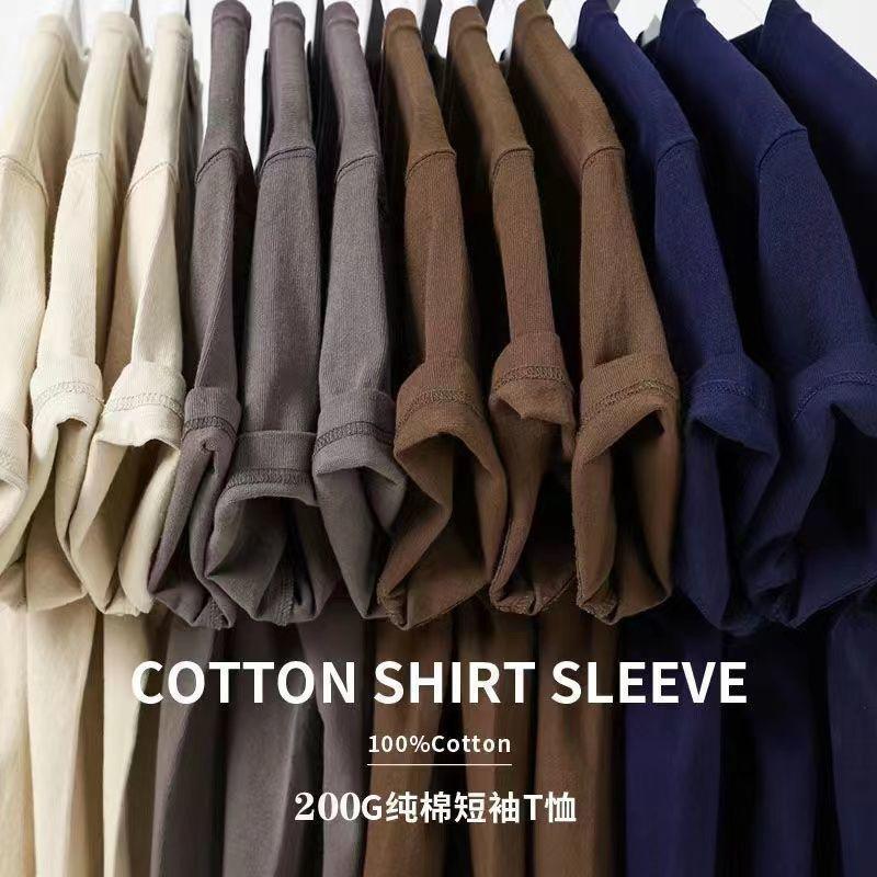 Heavy Weight 260G Men'S And Women'S Half-Sleeved Round Neck Short-Sleeved Pure Color T-Shirt Trendyy Loose Letters Simple And Versatile - Image 4