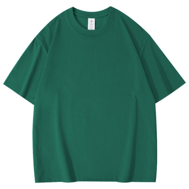 Heavy Weight 260G Men'S And Women'S Half-Sleeved Round Neck Short-Sleeved Pure Color T-Shirt Trendyy Loose Letters Simple And Versatile - Image 1