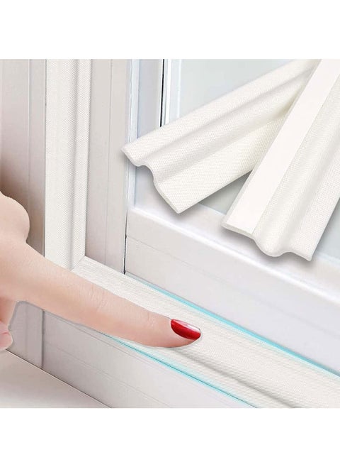 Draft Stopper Sweep, Door Weatherproofing Stripping, Window Seal Strip Self-adhisive Soundproof Seal Strip Cuttable Window Weather Stripping, Window Draft Stopper (Length 158 in - White, 1Pcs)