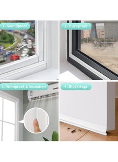 INFOSUN Draft Stopper Sweep, Door Weatherproofing Stripping, Window Seal Strip Self-adhisive Soundproof Seal Strip Cuttable Window Weather Stripping, Window Draft Stopper (Length 158 in - White, 1Pcs)  - Image 3