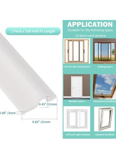 INFOSUN Draft Stopper Sweep, Door Weatherproofing Stripping, Window Seal Strip Self-adhisive Soundproof Seal Strip Cuttable Window Weather Stripping, Window Draft Stopper (Length 158 in - White, 1Pcs)  - Image 5