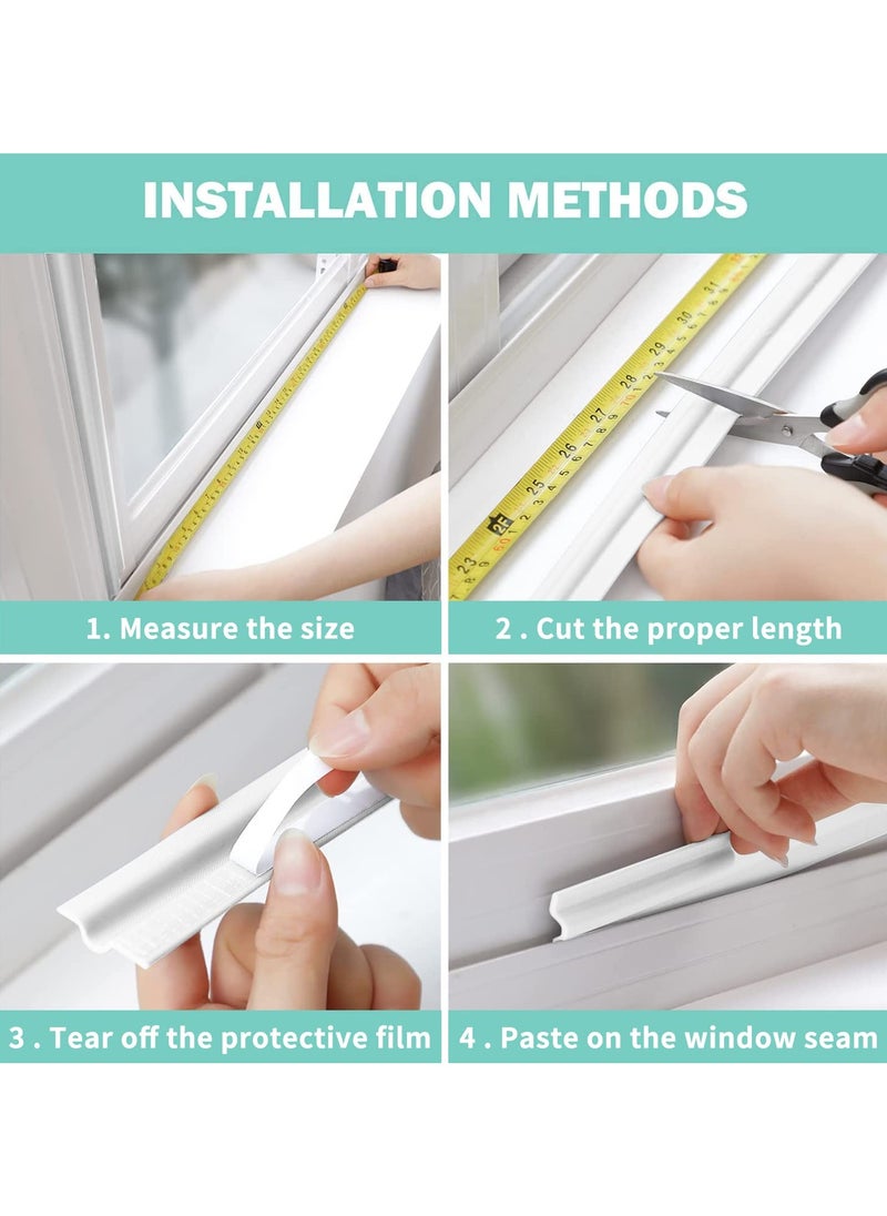 INFOSUN - Draft Stopper Sweep, Door Weatherproofing Stripping, Window Seal Strip Self-adhisive Soundproof Seal Strip Cuttable Window Weather Stripping, Window Draft Stopper (Length 158 in - White, 1Pcs) - Image 1