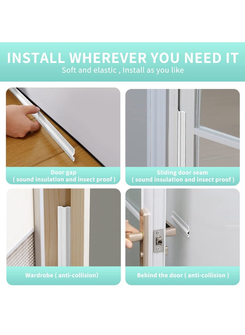 INFOSUN - Draft Stopper Sweep, Door Weatherproofing Stripping, Window Seal Strip Self-adhisive Soundproof Seal Strip Cuttable Window Weather Stripping, Window Draft Stopper (Length 158 in - White, 1Pcs) - Image 1