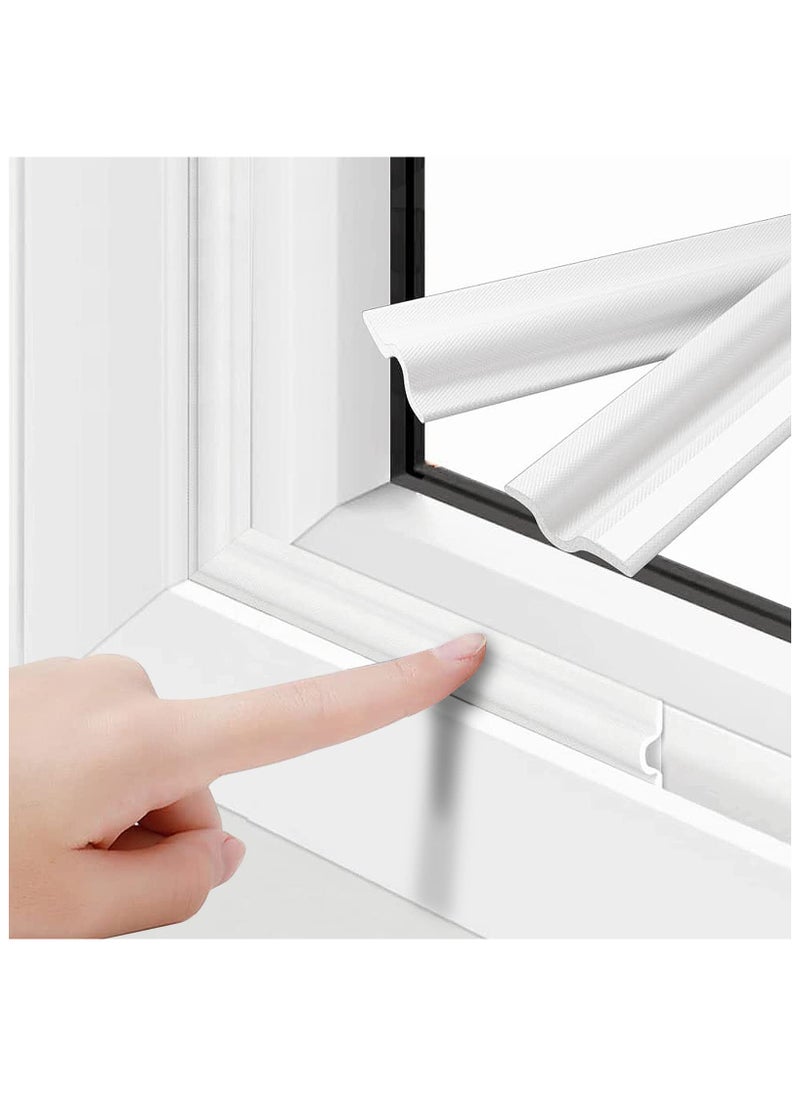 INFOSUN - Draft Stopper Sweep, Door Weatherproofing Stripping, Window Seal Strip Self-adhisive Soundproof Seal Strip Cuttable Window Weather Stripping, Window Draft Stopper (Length 158 in - White, 1Pcs) - Image 1