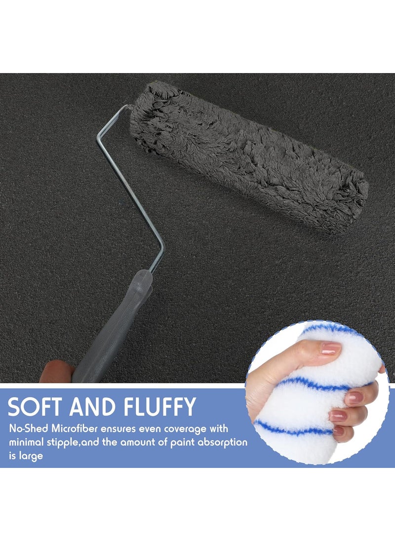 Jerify Jerify 36 Pcs 12 x 9 Paint Roller Covers Microfiber Roller Paint Brush Naps for Wall House Supplies KitWhite Blue  - Image 3