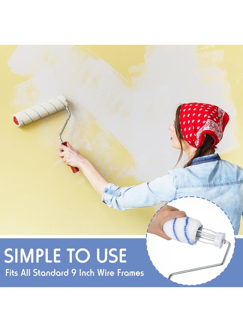 Jerify Jerify 36 Pcs 12 x 9 Paint Roller Covers Microfiber Roller Paint Brush Naps for Wall House Supplies KitWhite Blue  - Image 4
