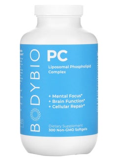 BodyBio PC Liposomal Phospholipid Complex 300 Non-GMO Softgels 