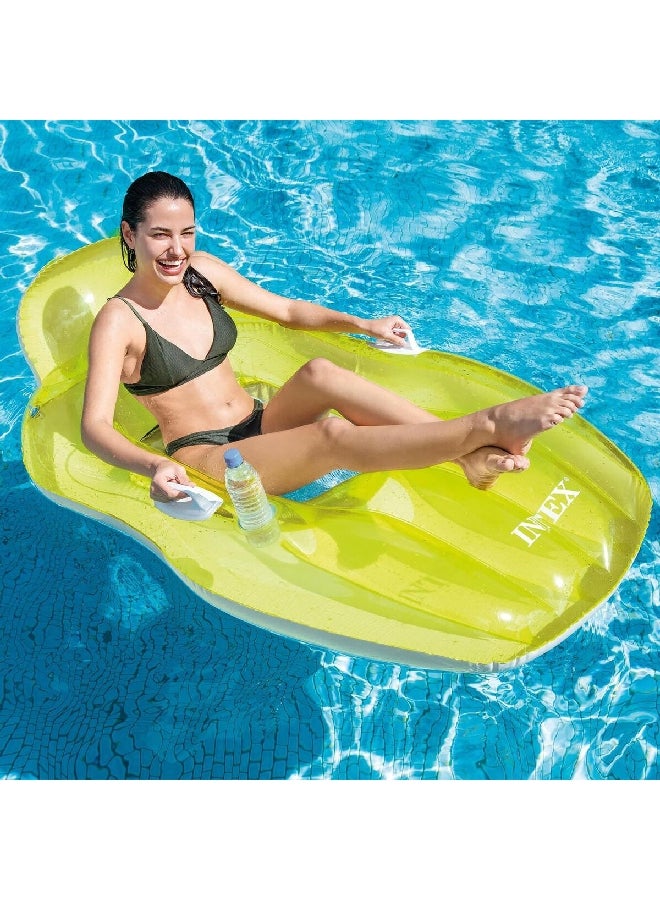 INTEX Dual Air Chamber Inflatable Chill Float Lounge Green 163 x 104 cm - Image 3