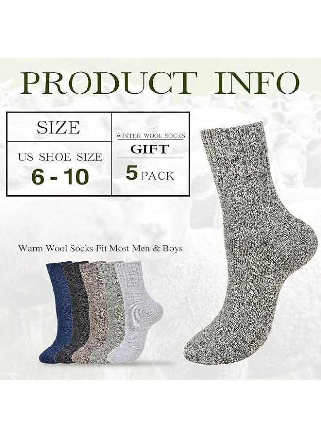 5 أزواج من جوارب الصوف - جوارب صوف دافئة للرجال والنساء، جوارب فريق فائقة النعومة وجوارب الأحذية، جوارب مسحوبة سميكة دافئة - Image 3