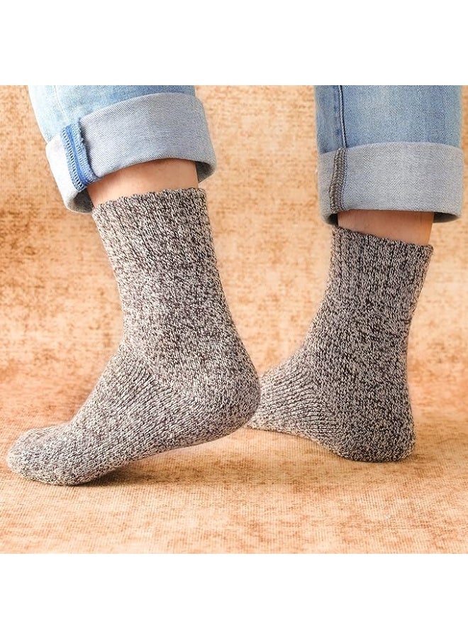 5 أزواج من جوارب الصوف - جوارب صوف دافئة للرجال والنساء، جوارب فريق فائقة النعومة وجوارب الأحذية، جوارب مسحوبة سميكة دافئة - Image 4