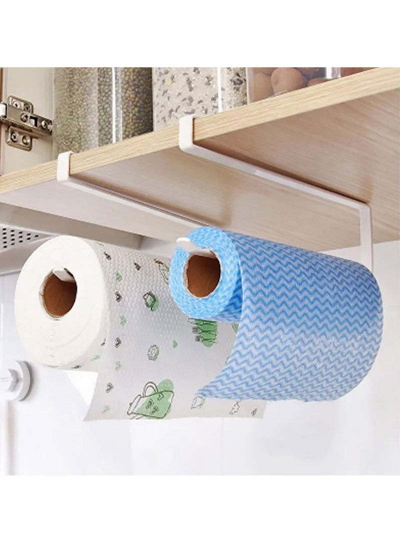 MODERN HOME 2 Pack of PaPer Towel Holder Towel Rack Towel Bar Hooks for Kitchen, Dispenser Under Cabinet Paper Roll Holders for Kitchen Bathroom Hanging Paper Towel Rack Paper Towels Rolls  - Image 1