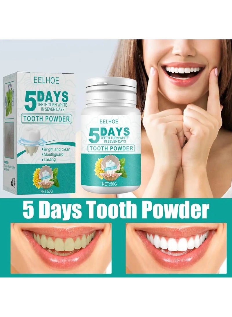 EELHOE 50ml Teeth Whitening Powder, Remove , Coffee Stains, Tea Stains, Freshen Bad Breath, Oral Hygiene - Image 3