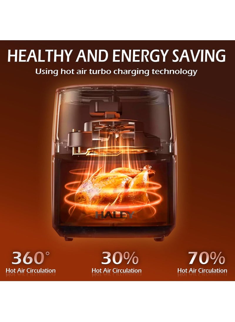 Haley - Wtrtr HALEY Air Fryer 7L with Window, 2000W stainless steel air fryer oven led touch screen oilless, ptfe free, dishwasher safe,2 Years Warranty (7L) - Image 1