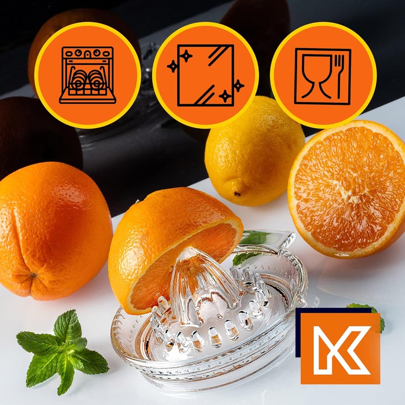 KADAX Manual Juicer, Glass Squeezer for Fresh and Healthy Juice, Transparent Lemon Squeezer, Kitchen Hand Press for Citrus, Lime, Orange - Image 5
