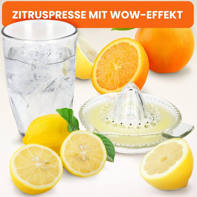 KADAX Manual Juicer, Glass Squeezer for Fresh and Healthy Juice, Transparent Lemon Squeezer, Kitchen Hand Press for Citrus, Lime, Orange - Image 4