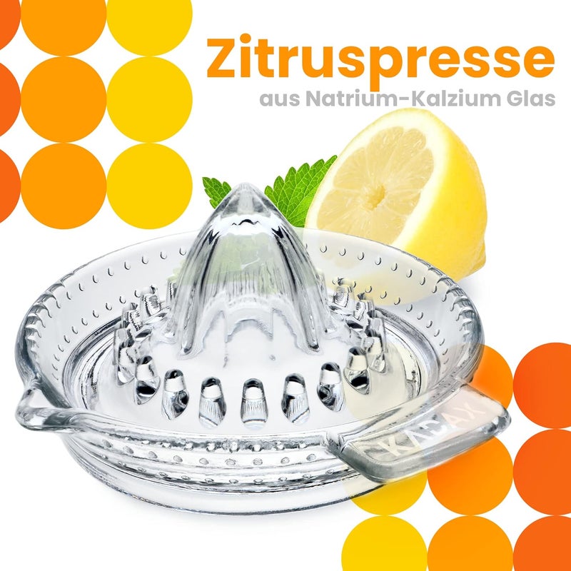 KADAX Manual Juicer, Glass Squeezer for Fresh and Healthy Juice, Transparent Lemon Squeezer, Kitchen Hand Press for Citrus, Lime, Orange - Image 2