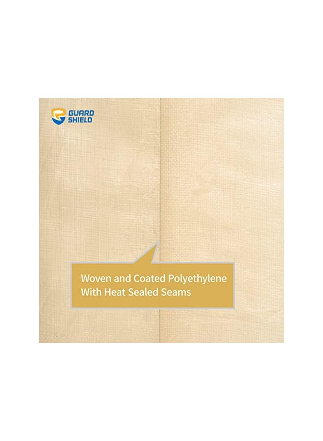 The Bros شريحة قماش مشمع ثقيلة 2x2م بيج/خاكي مشمع متعدد الأغراض مقاوم للأشعة فوق البنفسجية وماء خيمة غطاء أرضي 160غ/م² - Image 5