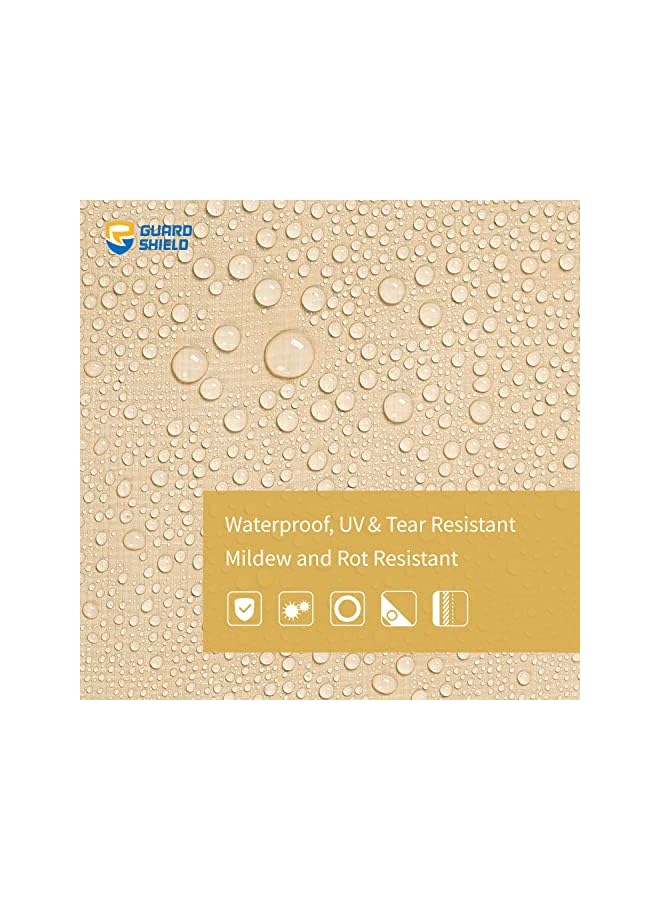 The Bros شريحة قماش مشمع ثقيلة 2x2م بيج/خاكي مشمع متعدد الأغراض مقاوم للأشعة فوق البنفسجية وماء خيمة غطاء أرضي 160غ/م² - Image 3