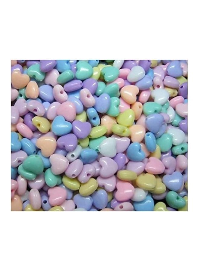 NIBEMINENT 150-Piece Acrylic Heart 9mm Beads