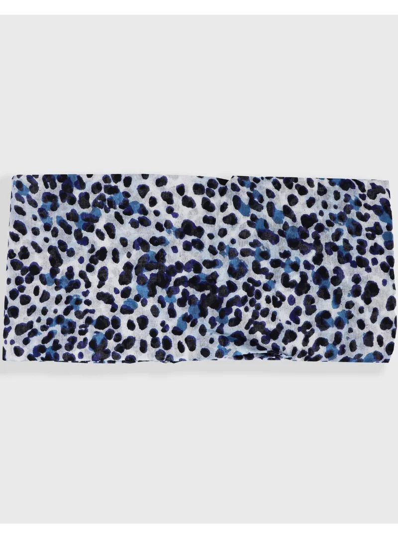 Amica  Hijab Leopard Printed Soft Natural Fiber Head Scarf for Women - Blue for Women | Best Price UAE