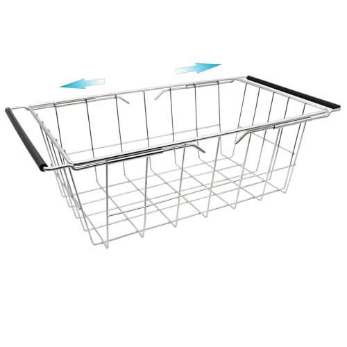 Orgneas Expandable Chest Freezer Basket, Stainless Steel Hanging Deep Freezer Organizer Bins Adjustable Handles (16.5" ~ 20") Wire Basket Storage Rack, Fits 5 Cu.FT and 7 Cu.Ft Chest Freezer - Image 1