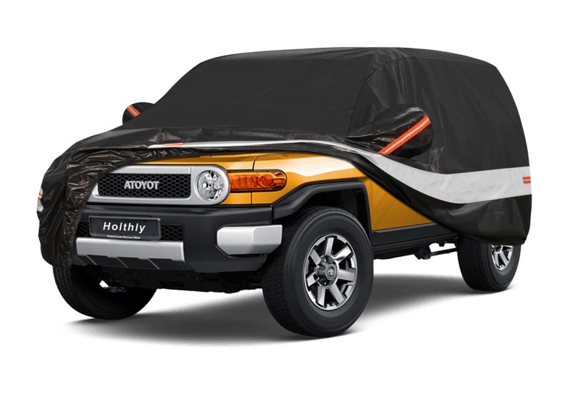Holthly 10 Layers SUV Car Cover Custom Fit for Toyota FJ Cruiser 20062017 Waterproof All Weather for Automobiles Outdoor Full Cover Sun Dust Rain Protection with Cotton Black