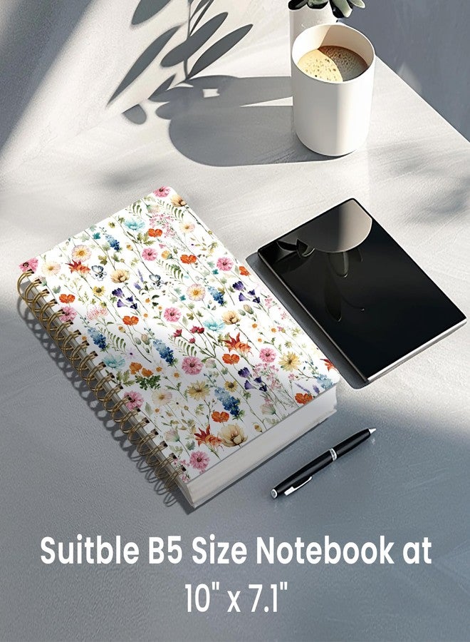 Taja Lined Spiral Notebook Journal for Work, 300 Pages Thick B5 (7.1"x10") College Ruled Journal for Women & Writing, Hardcover Notebook for Note Taking, Perfect for Office Home School Supplies, Floral - Image 5