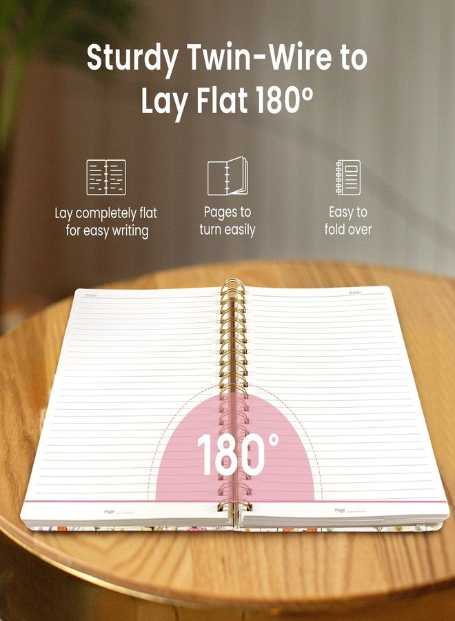 Taja Lined Spiral Notebook Journal for Work, 300 Pages Thick B5 (7.1"x10") College Ruled Journal for Women & Writing, Hardcover Notebook for Note Taking, Perfect for Office Home School Supplies, Floral - Image 4